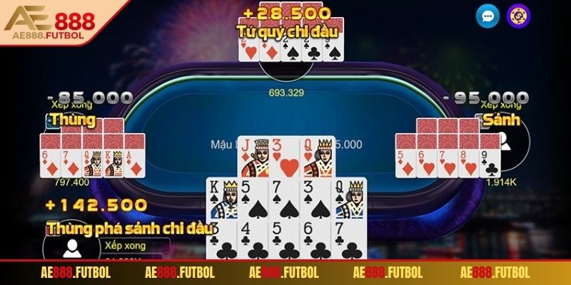 Mậu Binh AE888 - Cách Chơi Dễ Hiểu, Thắng Lớn Không Khó 3 Mỗi phần có thời gian xếp khác nhau